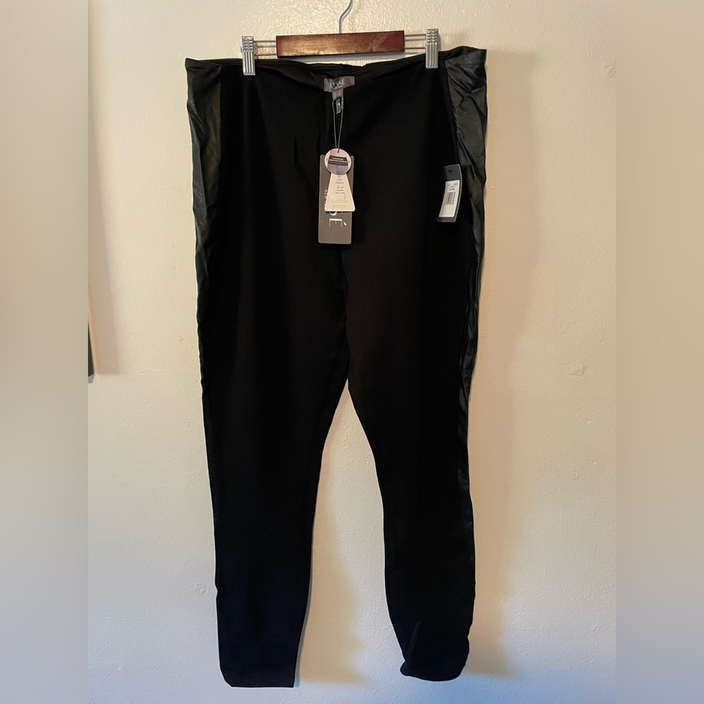 Women’s Lysse Ponte and Leather Black Pants